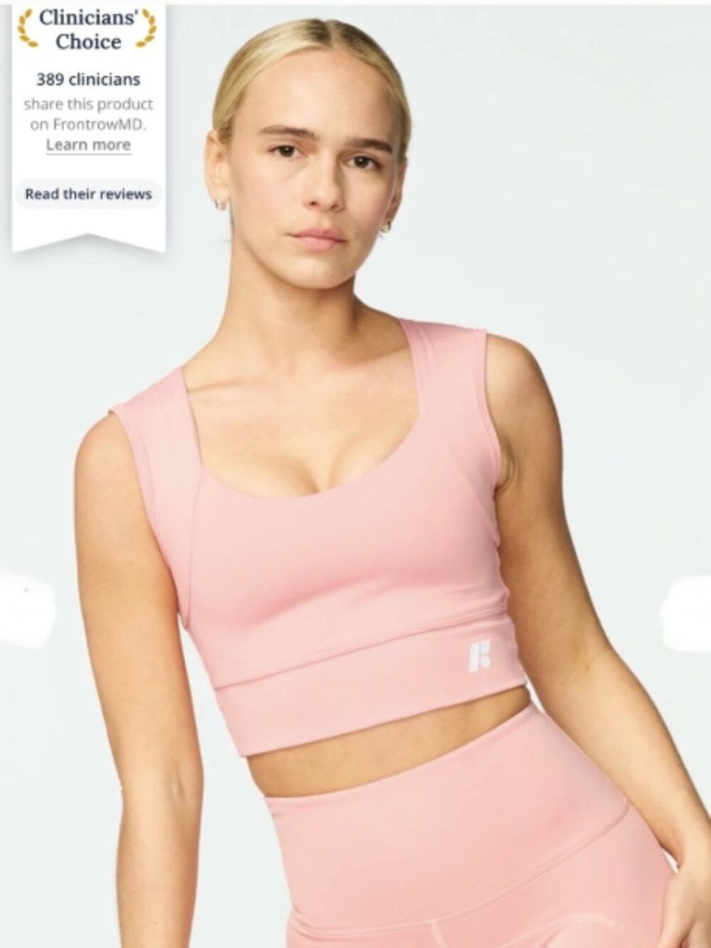 Forme Power Bra Posture Correcting Compression Sports Bra Pink M